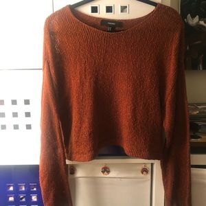 Light rust orange cropped sweater